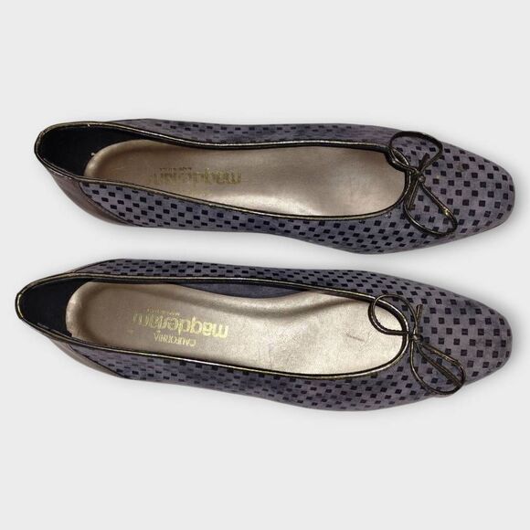 Magdesians Womens Ballet Sz 10‎ Checkered Flats Grey Tan Flats Shoes Comfort - Picture 9 of 13